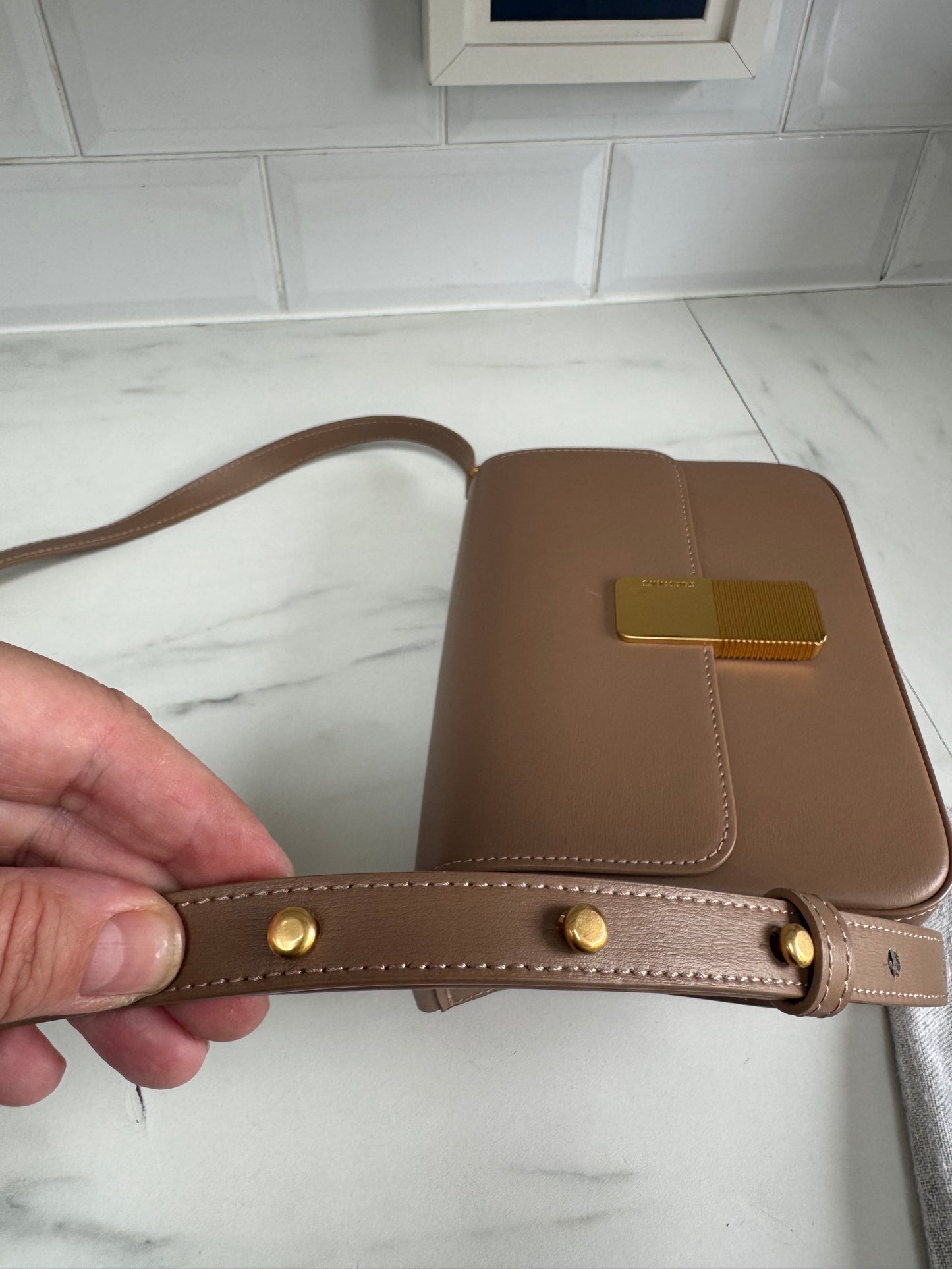 Ateliers Auguste Mini Monceau gold Edition - taupe box leather