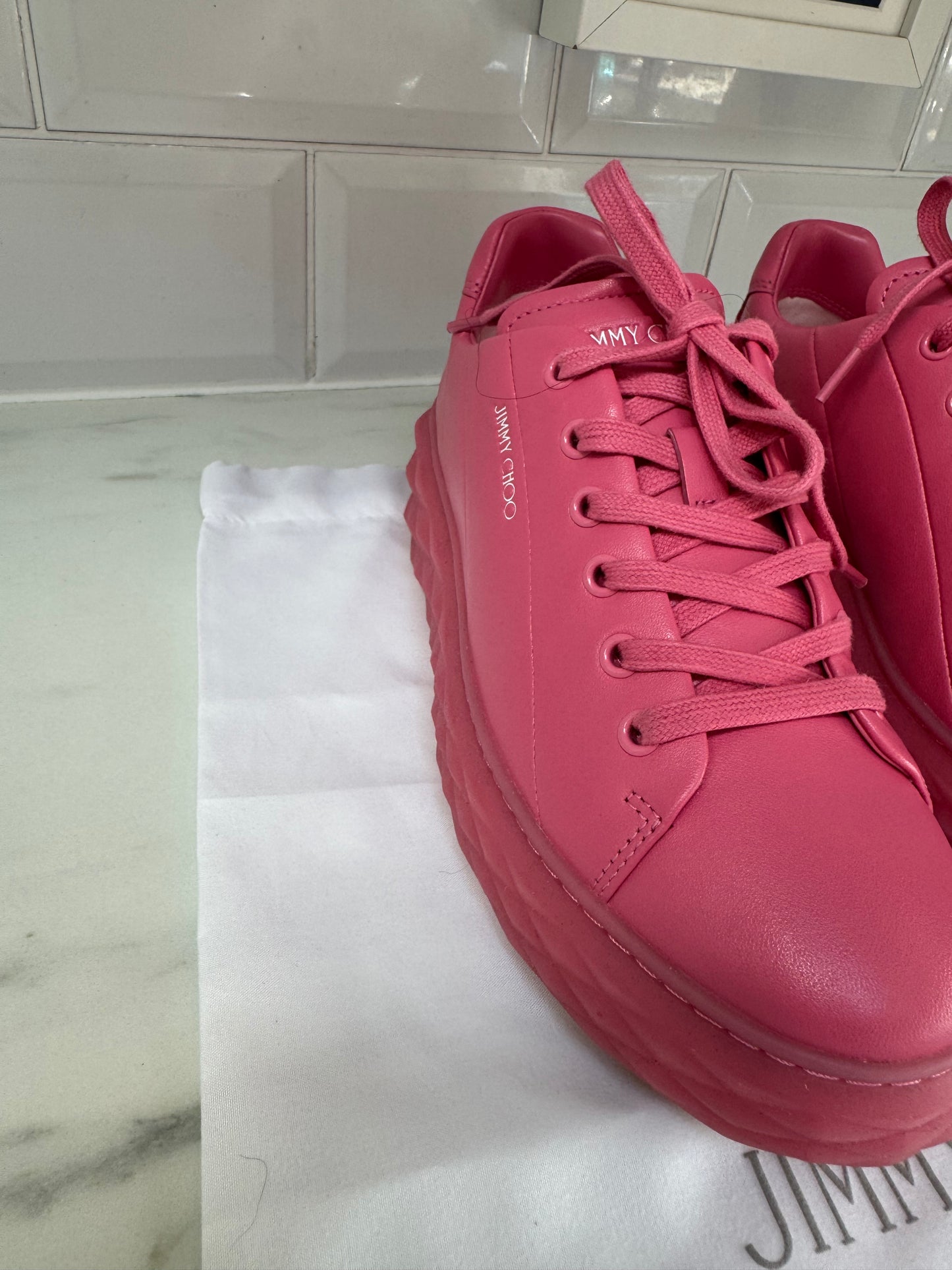 Jimmy Choo Diamond Light Maxi Trainers - Candy Pink