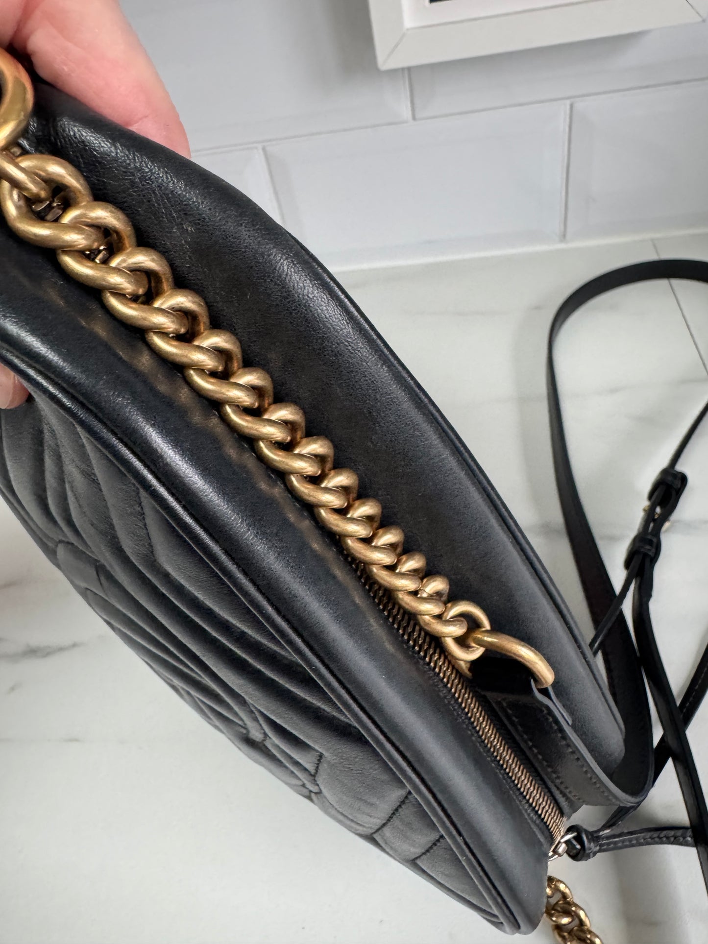 Gucci GG Mini Marmont Shoulder Bag - Black