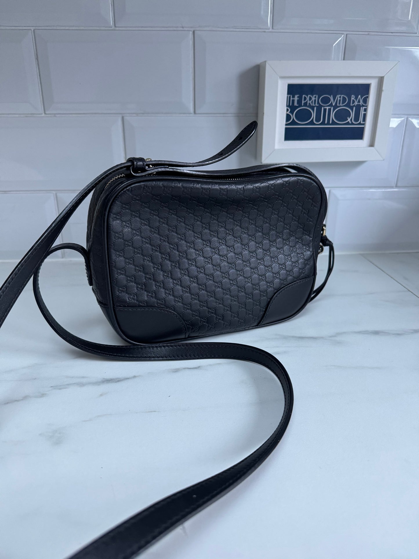Gucci Micro Guccissima Bree Cross Body Bag - Black