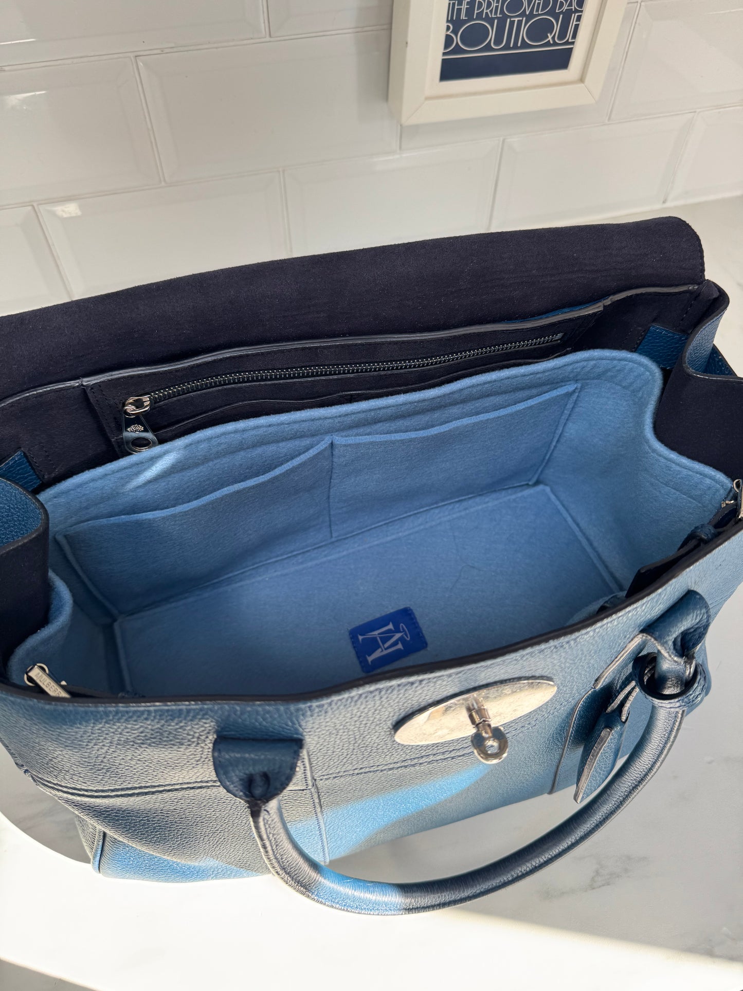 Mulberry Heritage Bayswater & Liner - Dark Blue