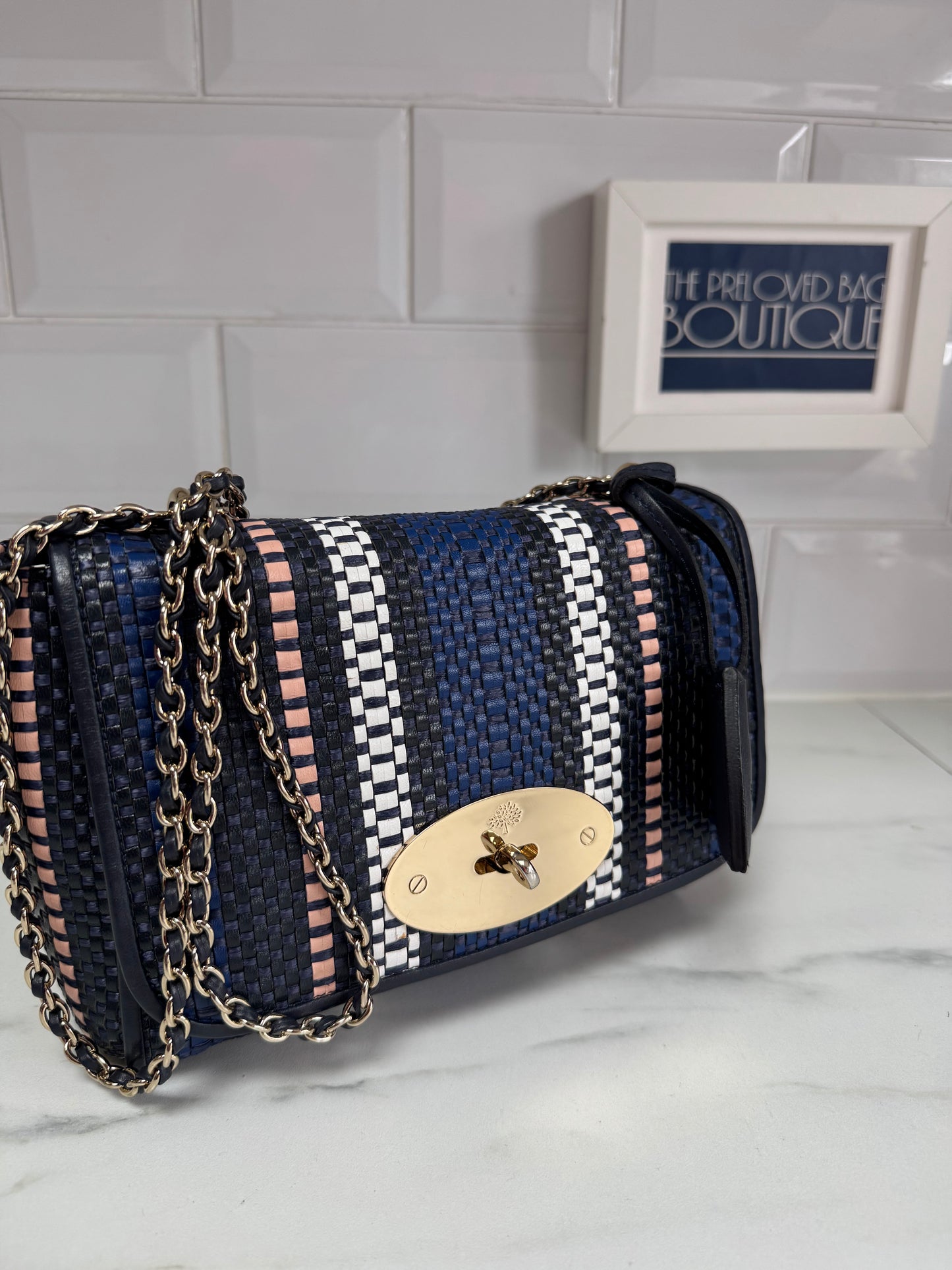 Mulberry Regular Twilight Rafia Lily - blue, pink, black and white