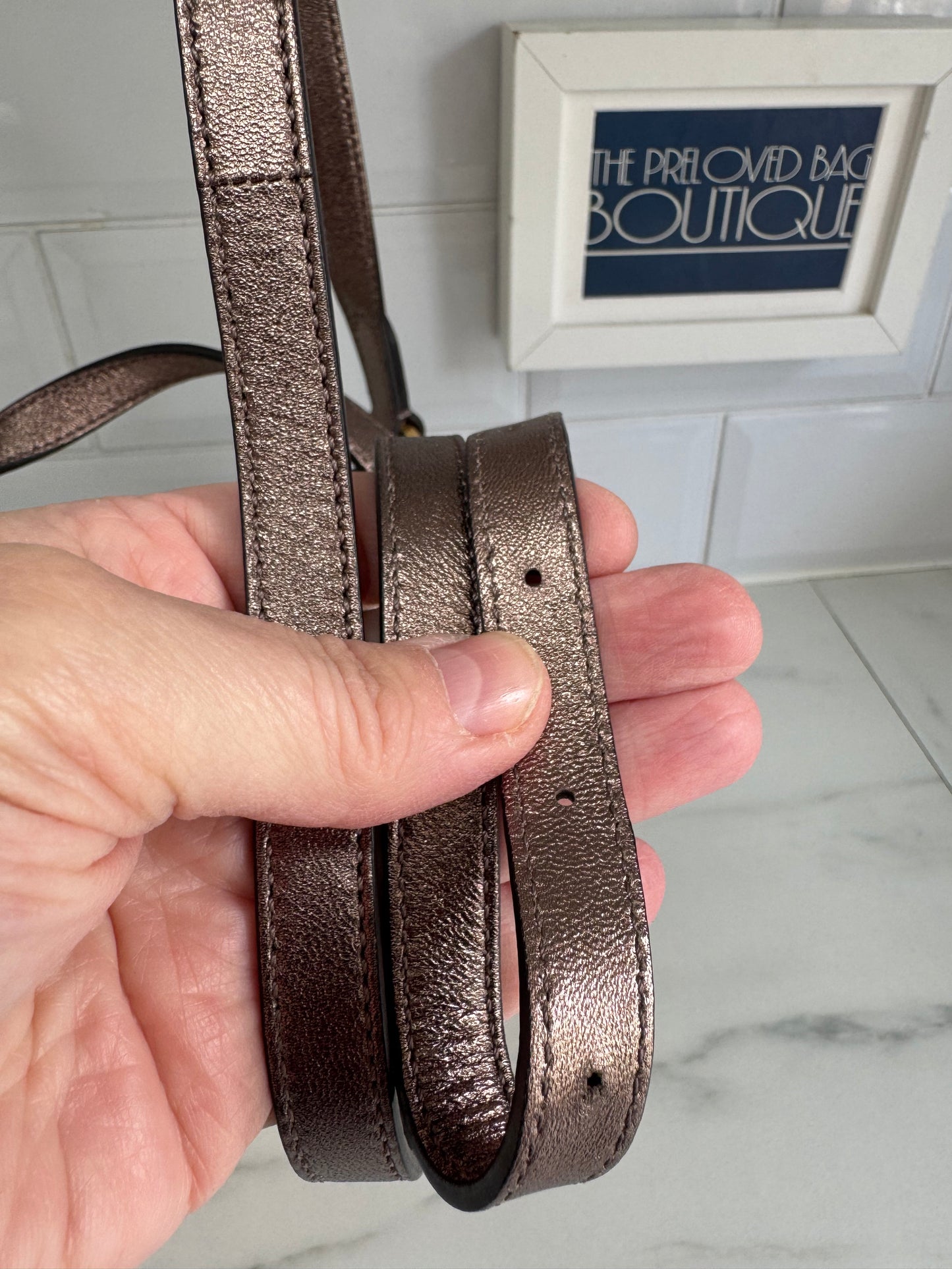 Mulberry Small Metallic Amberley - Gold, Bronze, Silver  (Bag and Coin Purse)