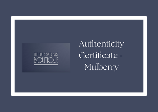 Authenticity Certificate - Mulberry