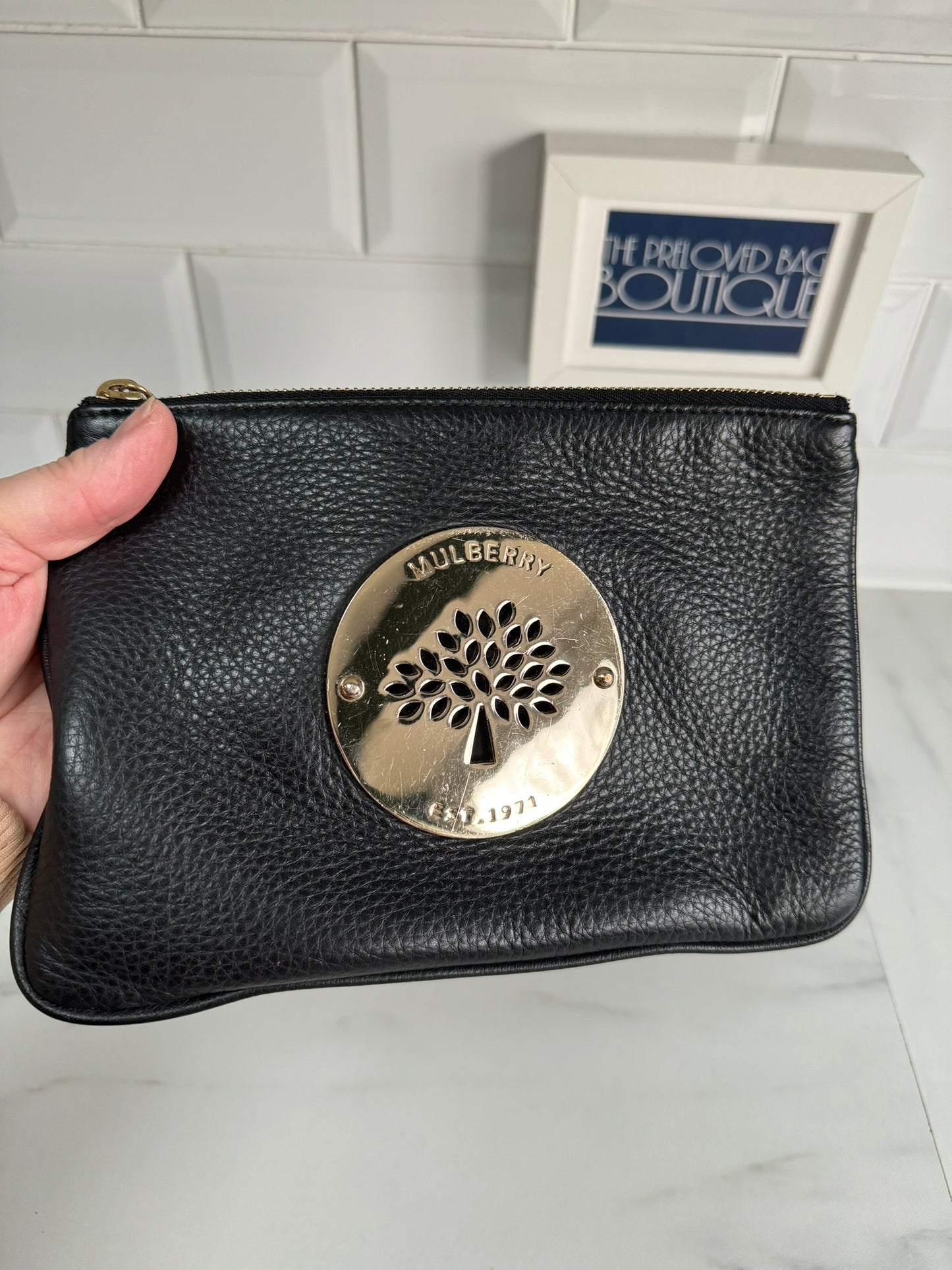 Mulberry Daria Zip Top Pouch - Black