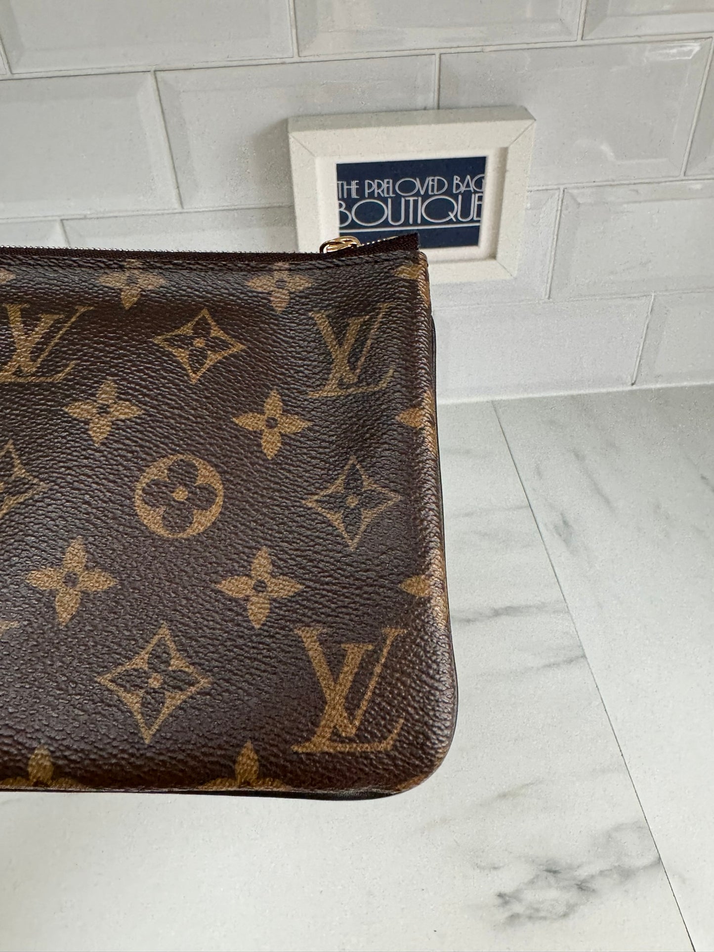 Louis Vuitton Double Zip Pochette in Giant Reverse Monogram Canvas