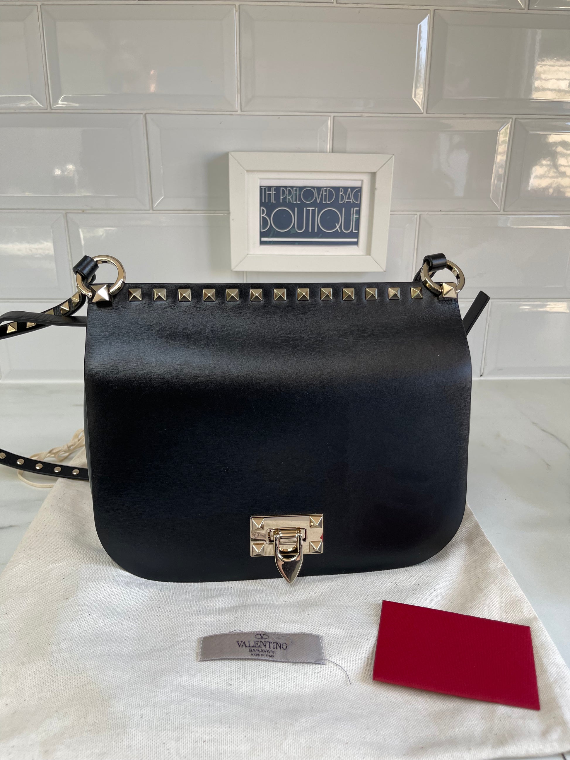 Valentino Garavani Rockstud Saddle Bag The Preloved Bag Boutique