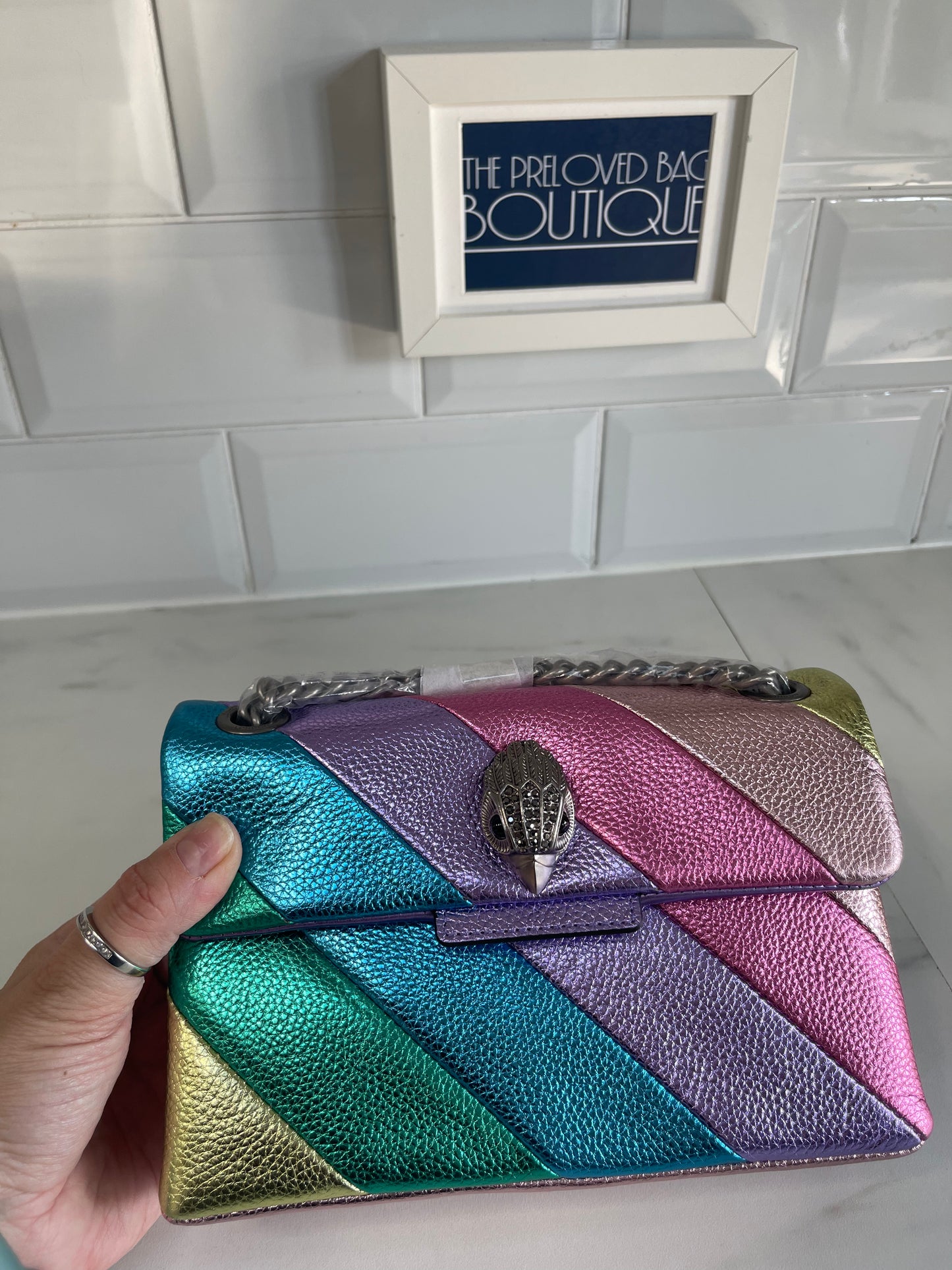 Kurt Geiger Kensington in Pastel Metallic leather The Preloved