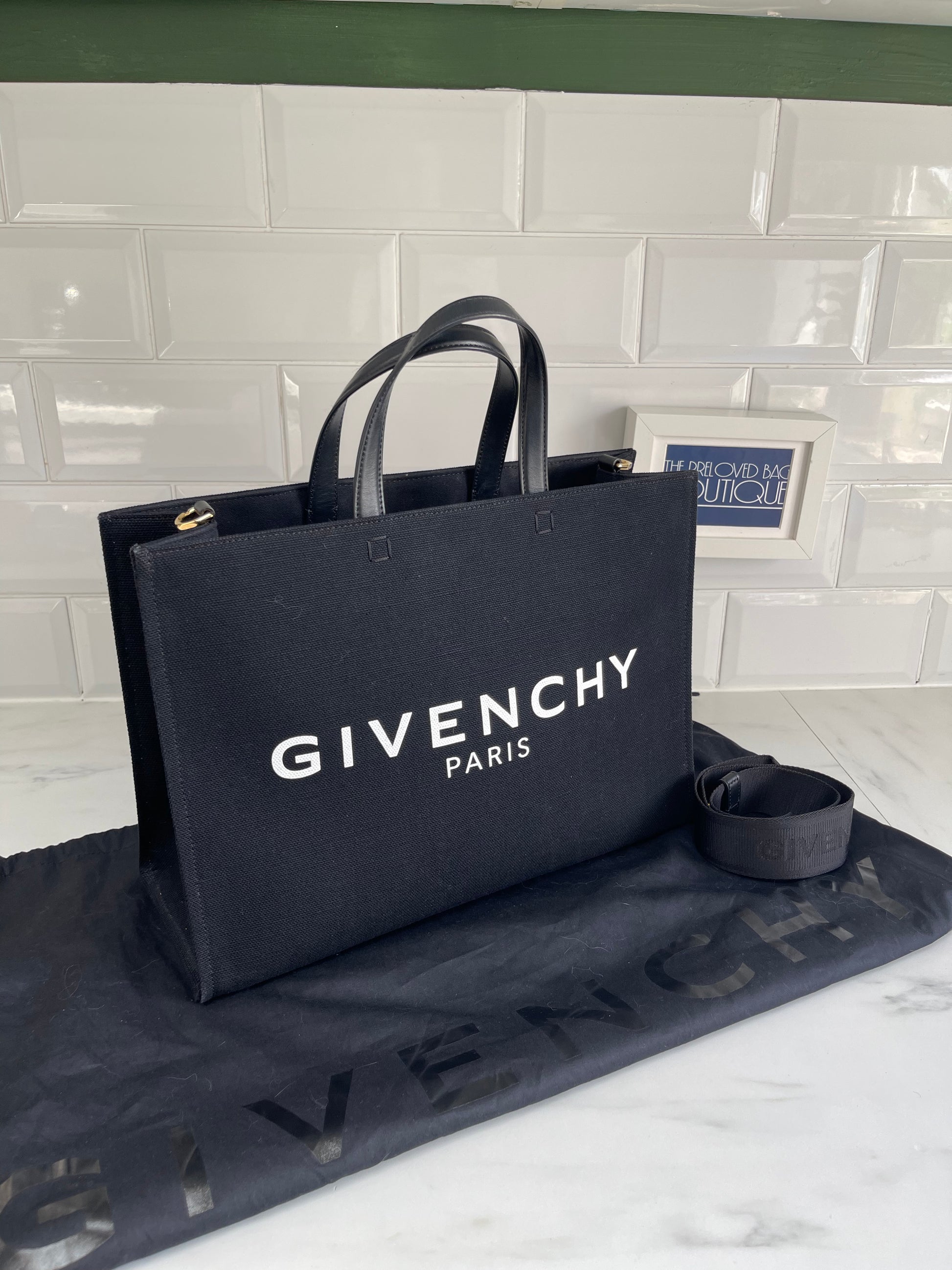 Givenchy Tote Black Canvas The Preloved Bag Boutique
