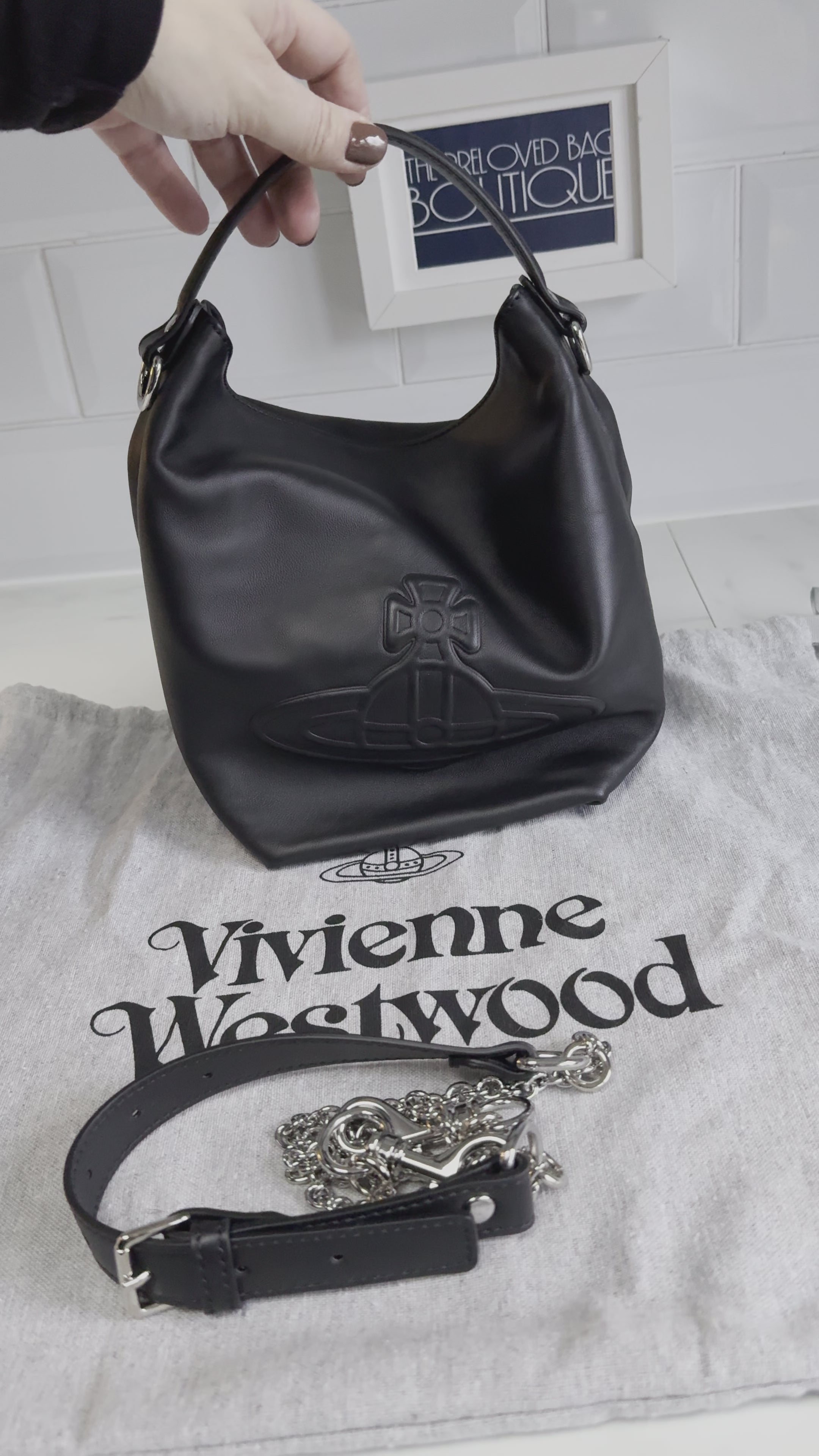 Vivienne westwood black discount handbag