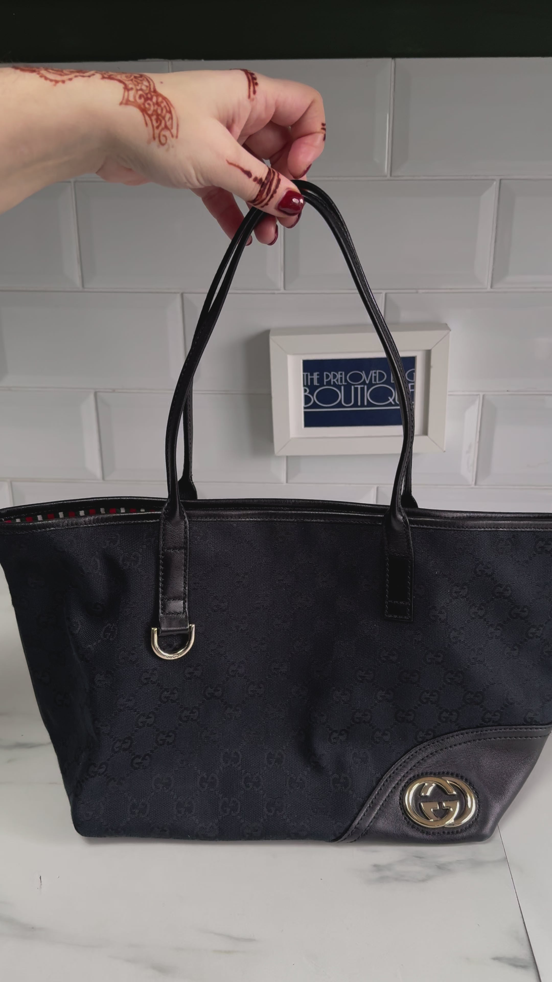 Gucci tote discount bag black leather